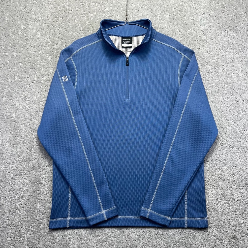 Nike Golf Sweatshirt Mens M Blue Dri-fit 1/4 Zip Sphere Dry Performance Pullover